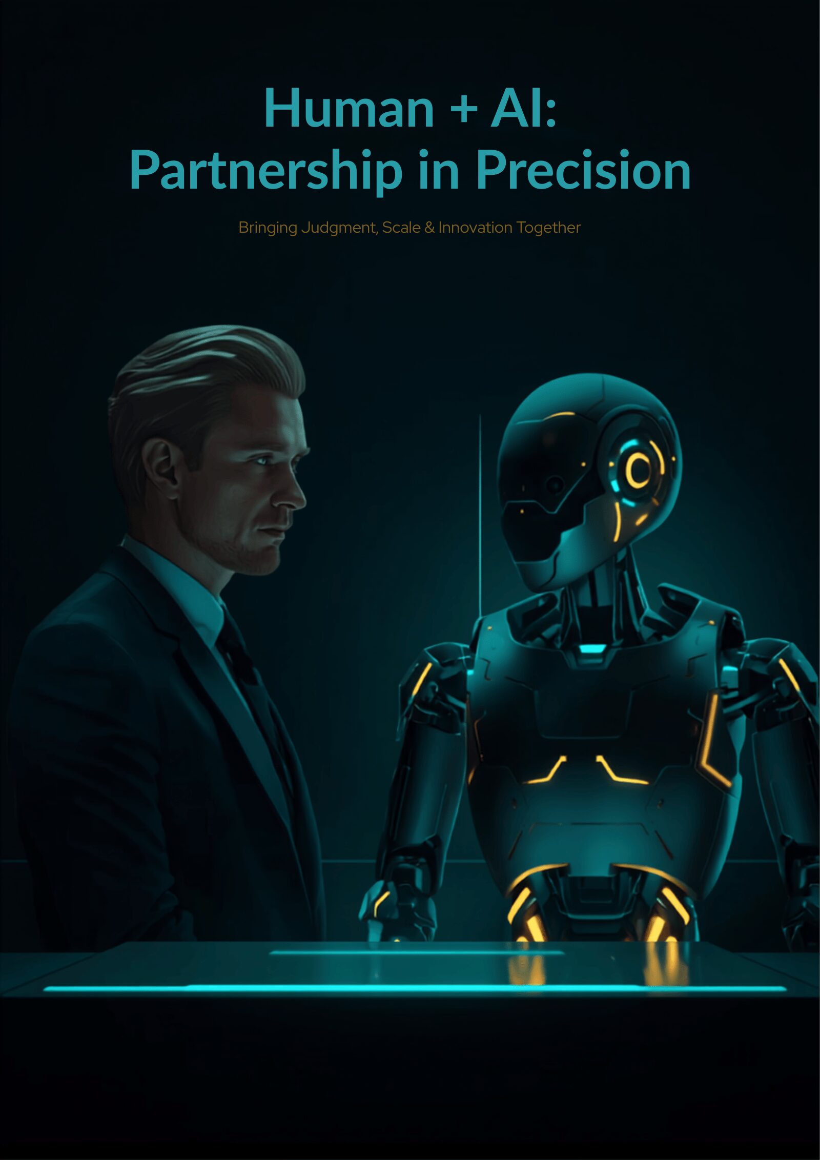 Human operator and AI robot working together — the O-Matic Factory model